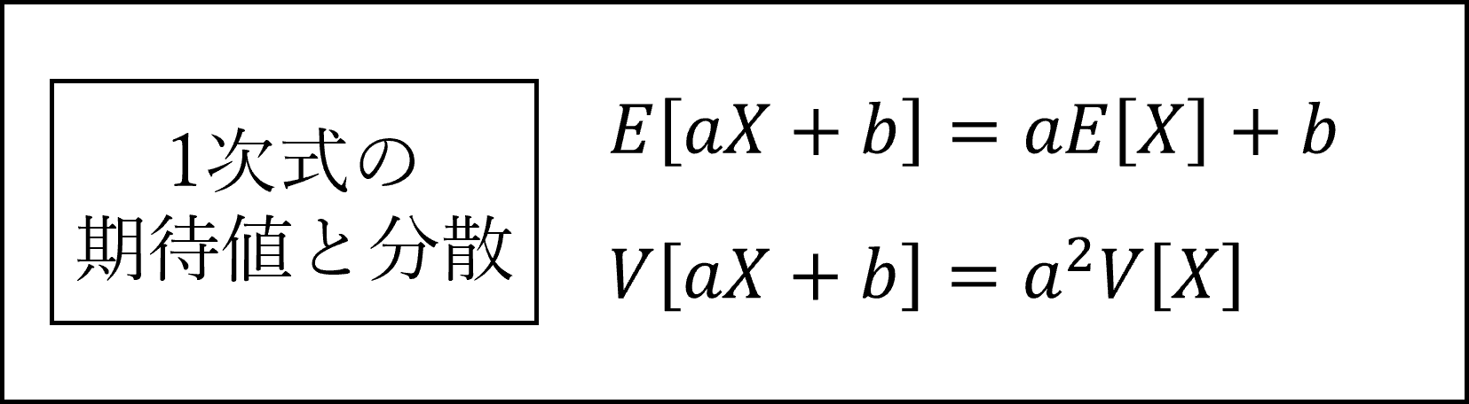 1次式の期待値と分散